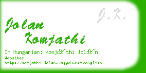 jolan komjathi business card